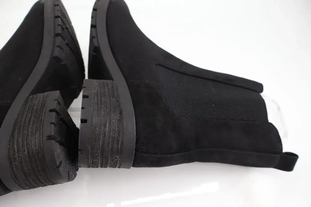 Born BOC Womens Chelsea Boot Size 11 Black Block Heel Bootie Lug Sole Comfy